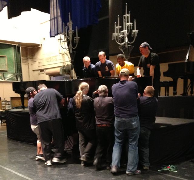  A-Z Moving and Stage Crew lifting a Steinway B | Piano Adventures: The Ten Grands Benefit Photo Essay - Blog - Andante Piano Works 