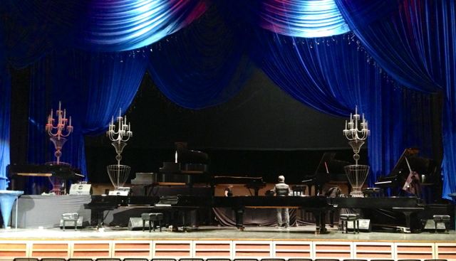   A view of all ten pianos from the house.  